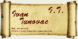 Ivan Tunovac vizit kartica